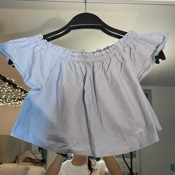 Wilfred Garance Blouse Light Blue off the Shoulder top size XS - Picture 6 of 6